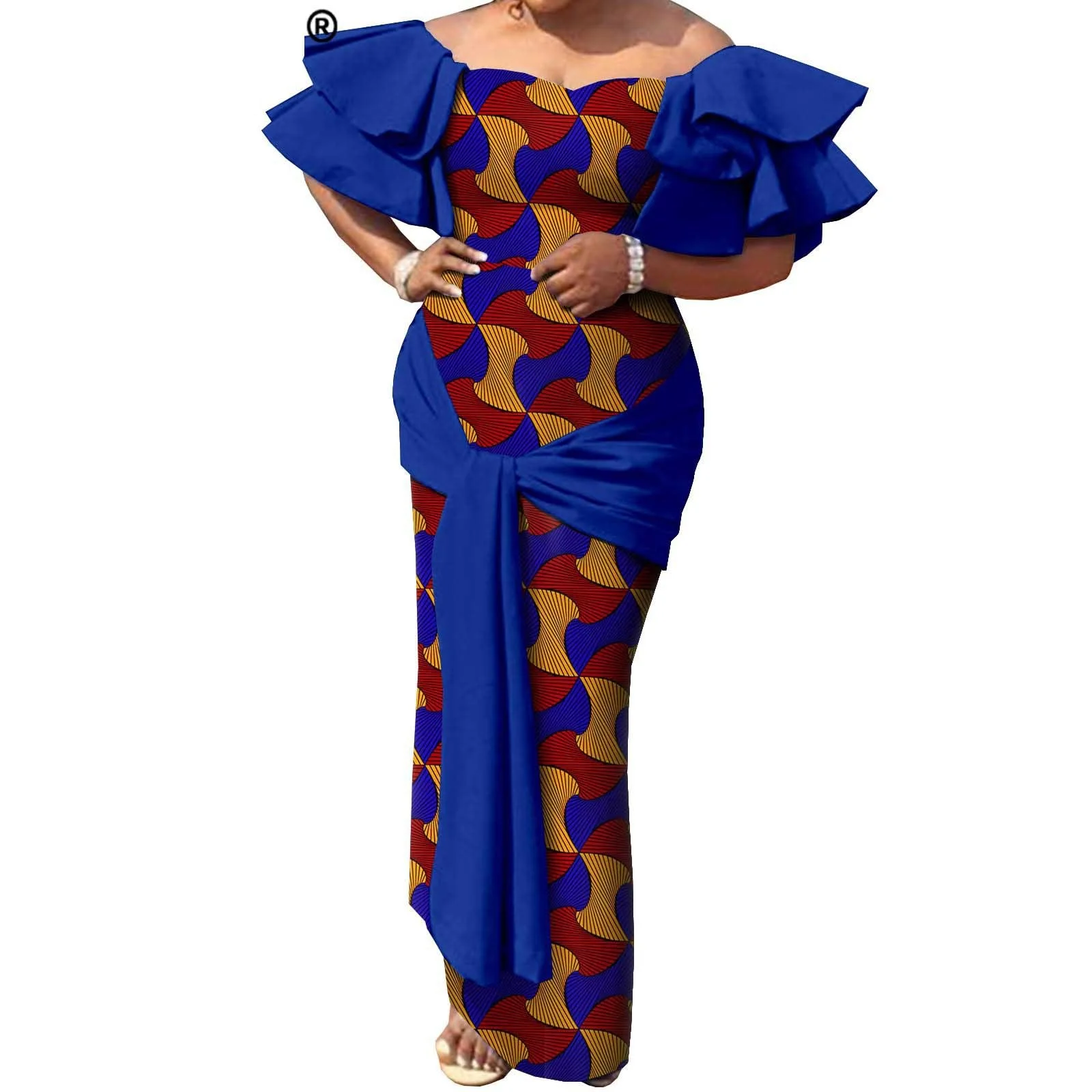 2024 Fashion Robe Dresses Ankara Print African Dresses for Women New Binta Real Wax Plus Size Cotton African Print Dresses