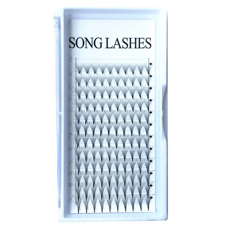 New product Song Lashes Pure darker black material 10D 12D 14D slim pointy base Premade Volume Fans