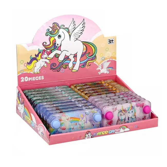 Classic Retro Game Set Transparent Kids Ring Toss Toy Parent-Child Water Game with Dinosaur and Unicorn Educational Design