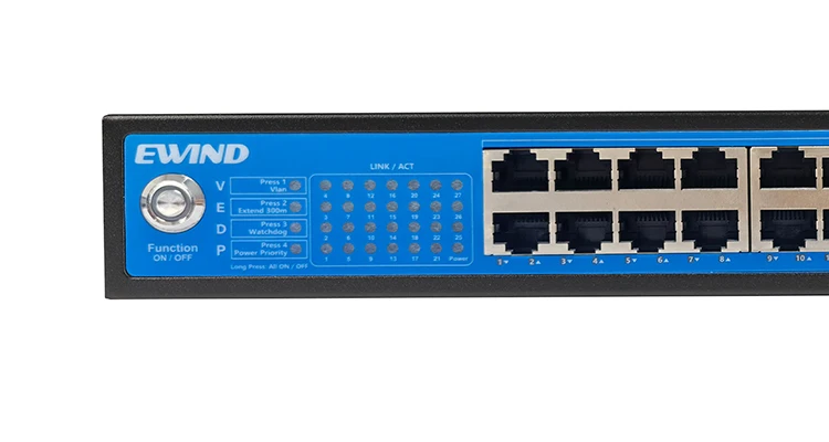 Wholesale Price 24 100M port 2 1000M Port 1 Fiber  With Watch dog Function Poe Switch