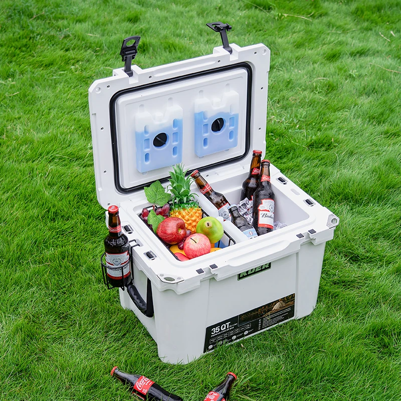 25QT PP Plastic Thermo Corona Extra Beer Cooler Box with Ice Pack Durable Beer Beverage Food Plastic Ice Cooling Box