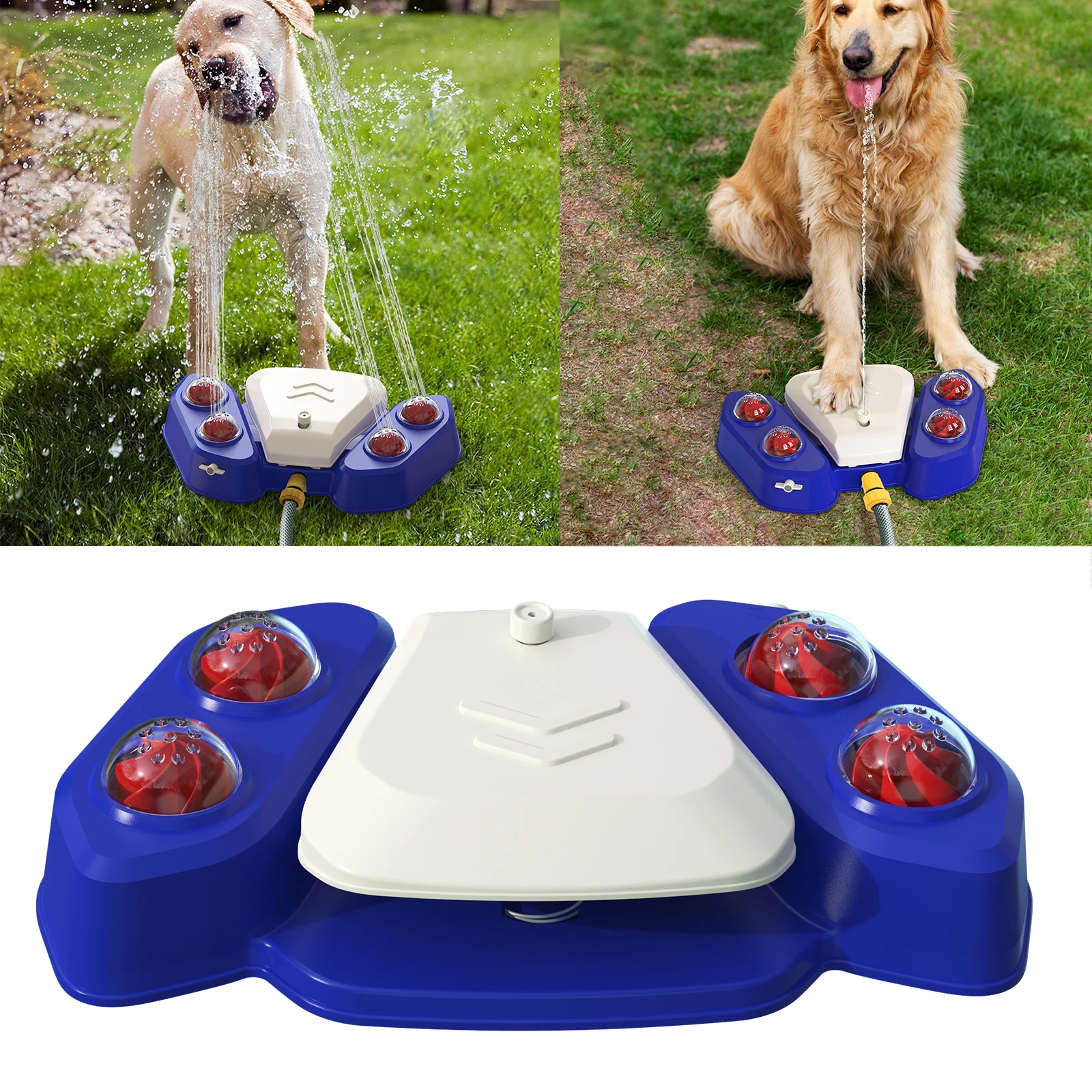 Automatic educational training interactive pressing type sprinkler for cats and dogs pet fountain water dispenser