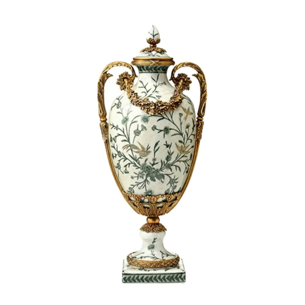 Wholesale Retro Style Craft Ginger Jars Luxury Home Decor Chinese Floral Vase Ceramic Porcelain Flower Vase