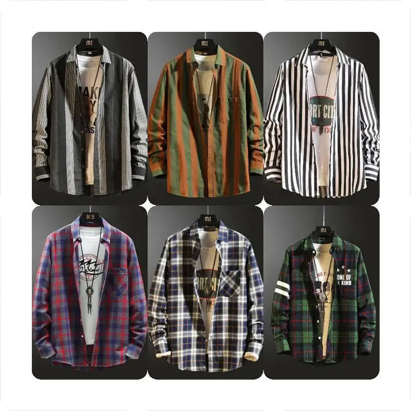 Mens Flannel Shirts Long Sleeve Flannels for Men Button Down Plaid 100% Cotton with Single Pocket