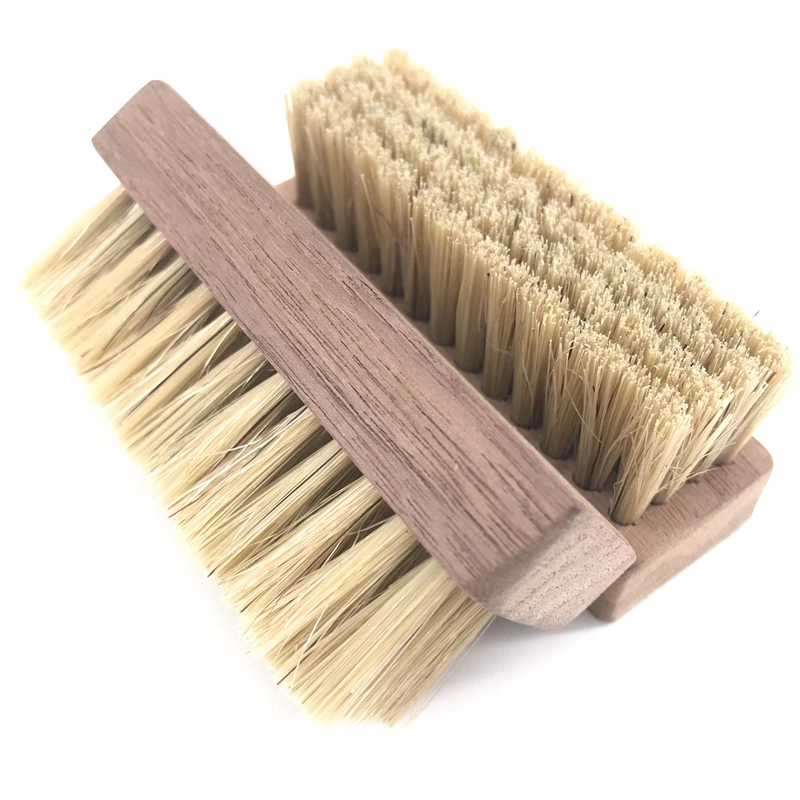 
Premium Natural Walnut Wood Handle Soft Hog Hair Bristle Shoe Brush for Cleaning Leather Suede 