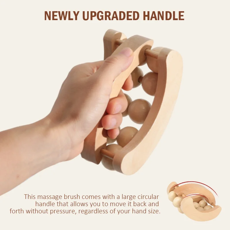 Coconut Oil and Wooden Massage Roller Set Relaxation Lymphatic Massage Kit with Coconut Oil Deep Tissue Wooden Massager