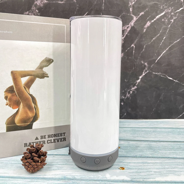 Factory Direct 20 oz Sublimation Glasses Straight Tumbler Cup Smart Water Bottles Wireless Speaker Music Tumbler