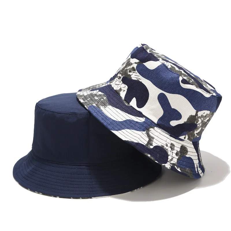 
Hot sale 2021 INS summer double side use solid color blank camouflage Patterned floppy Fisherman hat unisex bucket hat 