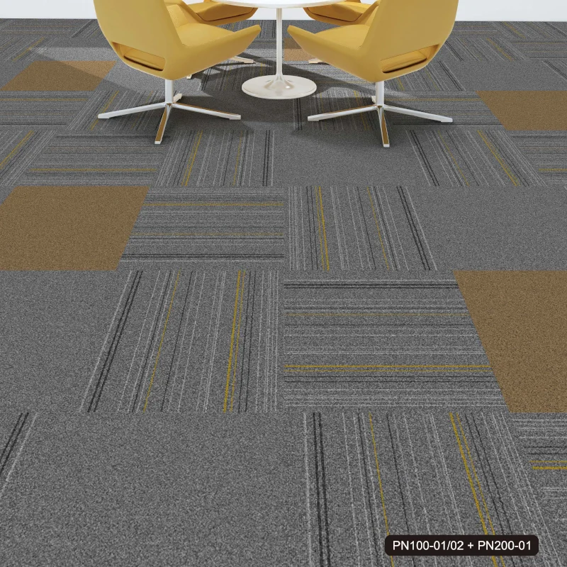Fireproof non-slip carpet colorful plain square comfortable floor carpet office commercial polypropylene floor carpet tile
