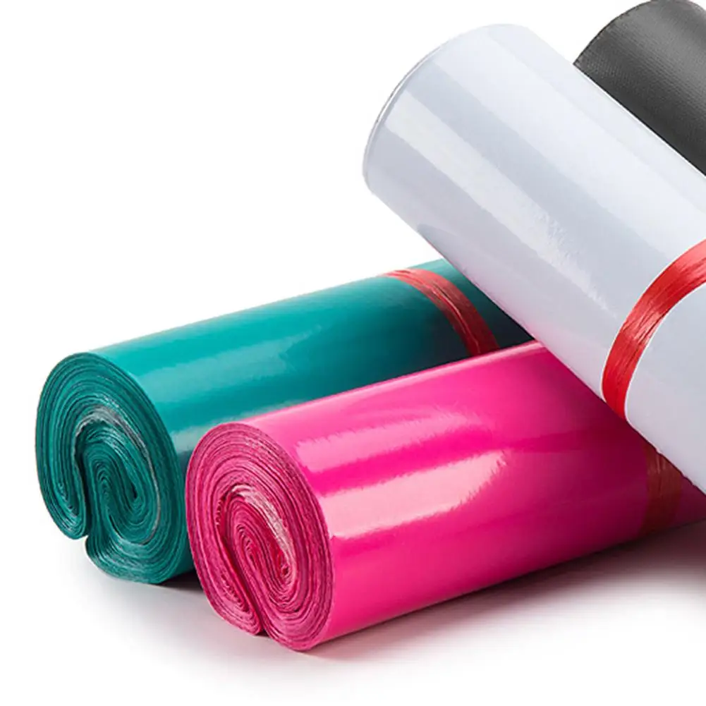 100pcs Disposable Courier Bags Colorful Waterproof Self Adhesive Express Bags Shipping Envelope Mail Bags Seal Plastic Pouches