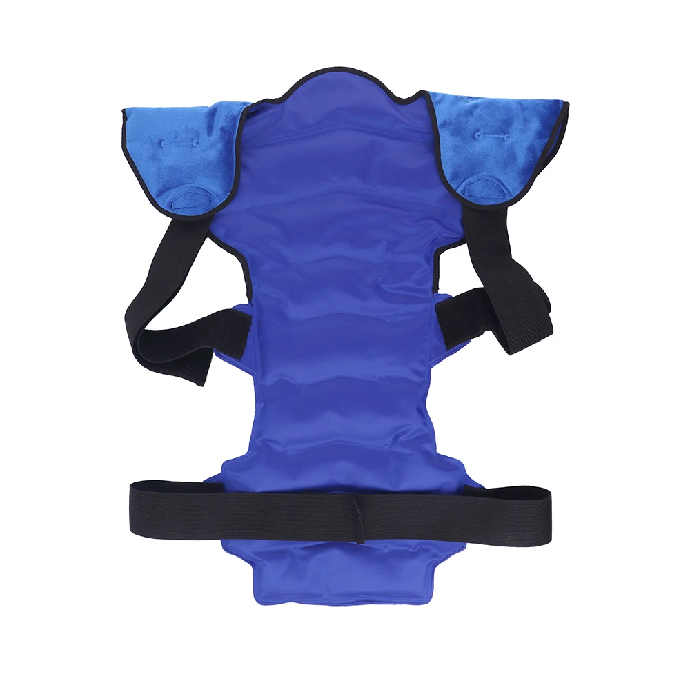 Wearable Nylon and Plush Lining Extra Large Gel Back Ice Pack with adjustable Strap