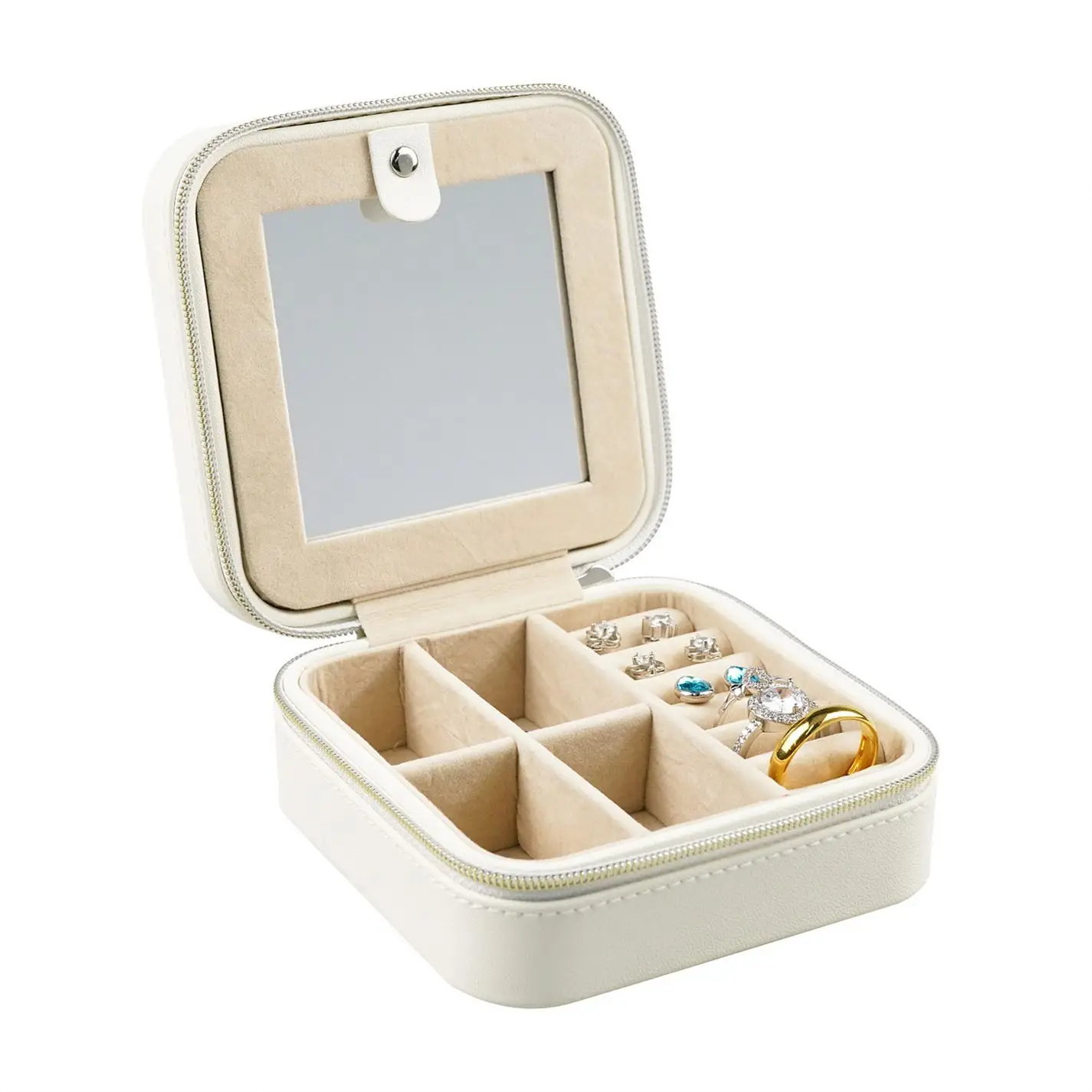 Custom logo ring gift paper packaging cute travel organizer storage case protective jewelry box with message card