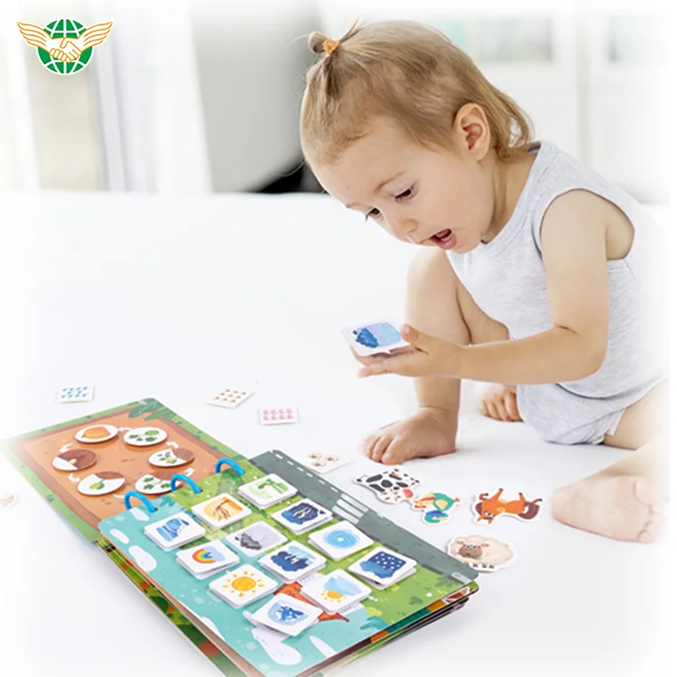Kids Children Montessori Toys Girls Toys Educational Busy Book with Animal Dinosaur Transportation Life Style Theme