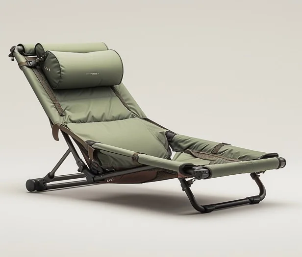 Folding Beach Chair Outdoor Aluminum Sunbathing Camping Chaise Lounge