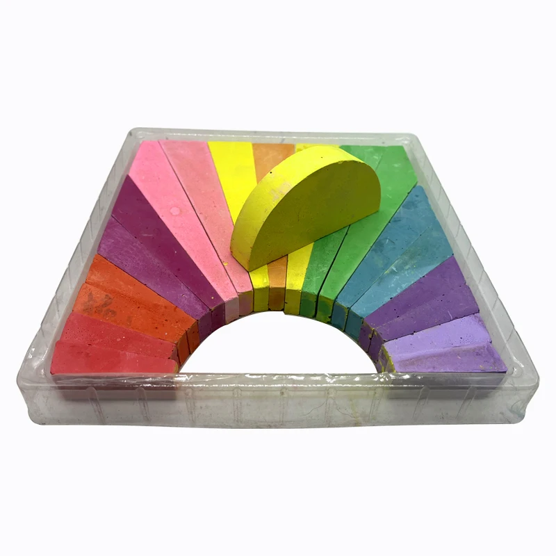 Sidewalk Washable Rainbow shape piece Chalk Set For Kids
