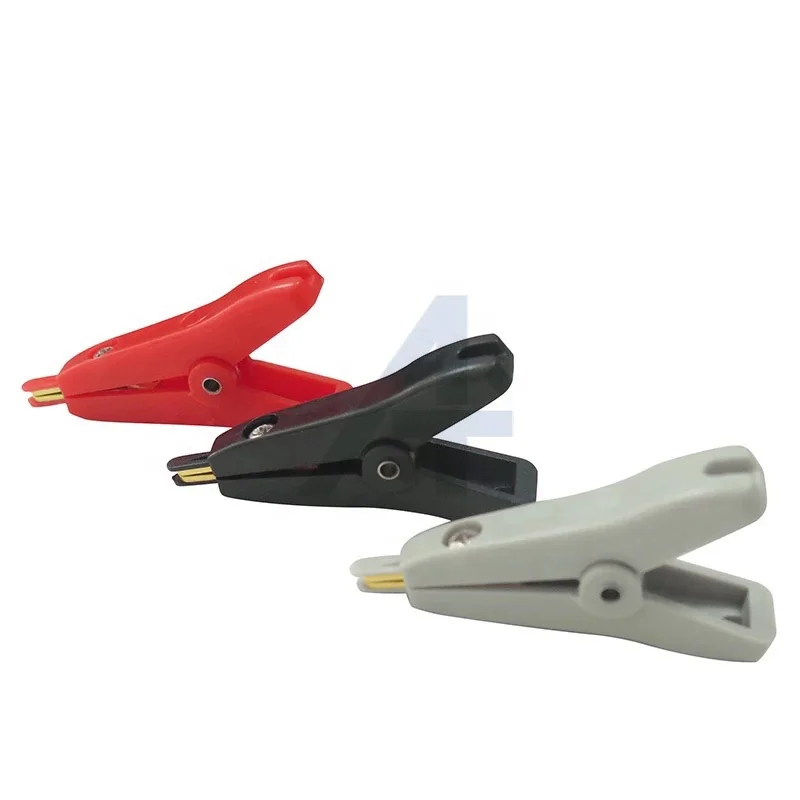 JIALUN 53MM Golden Plated Brass Alligator Clips ABS Material Circuit Testing Small Kelvin Clip