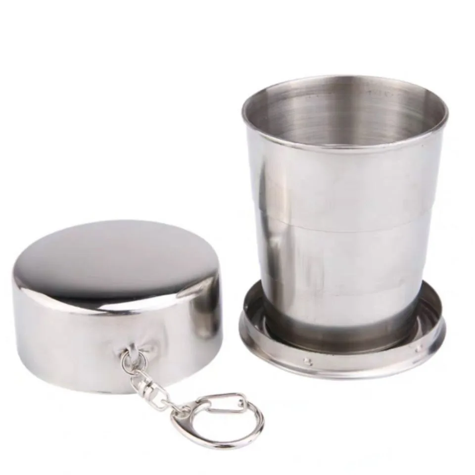 Professional manufacturer of portable stainless steel folding cup / outdoor telescopic key