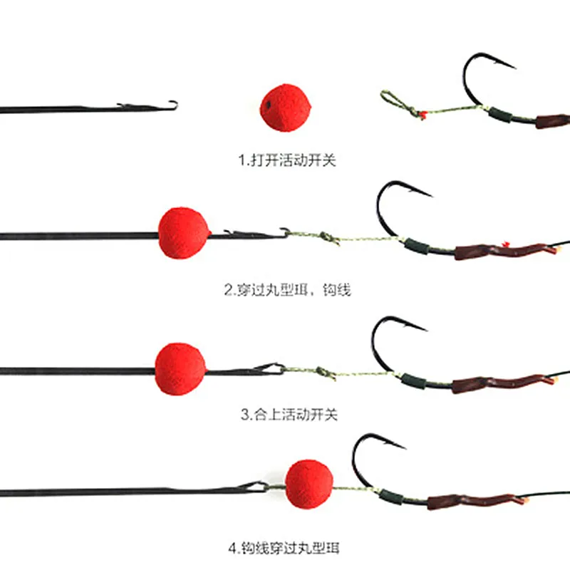 Carp Fishing Baiting Pellet Hair Rigs Needles Drills Splicing Making Tools Drill Rigs Loading Accessories