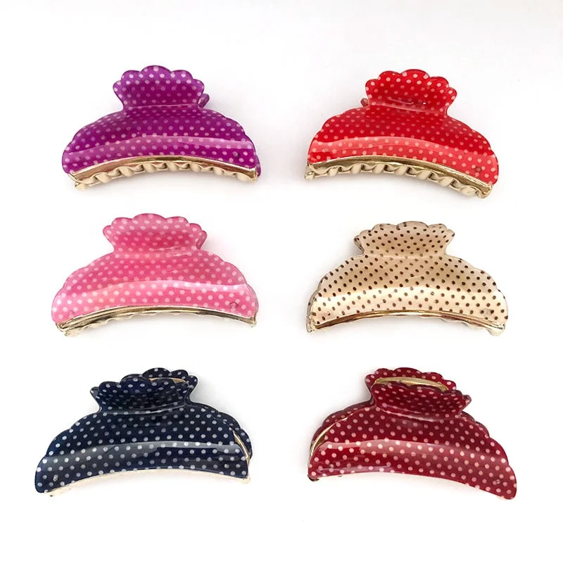 Vintage 9cm large printing plaid leopard marble clamp wave hair claws clip acrylic flower dot zebra stripe designer hair claw