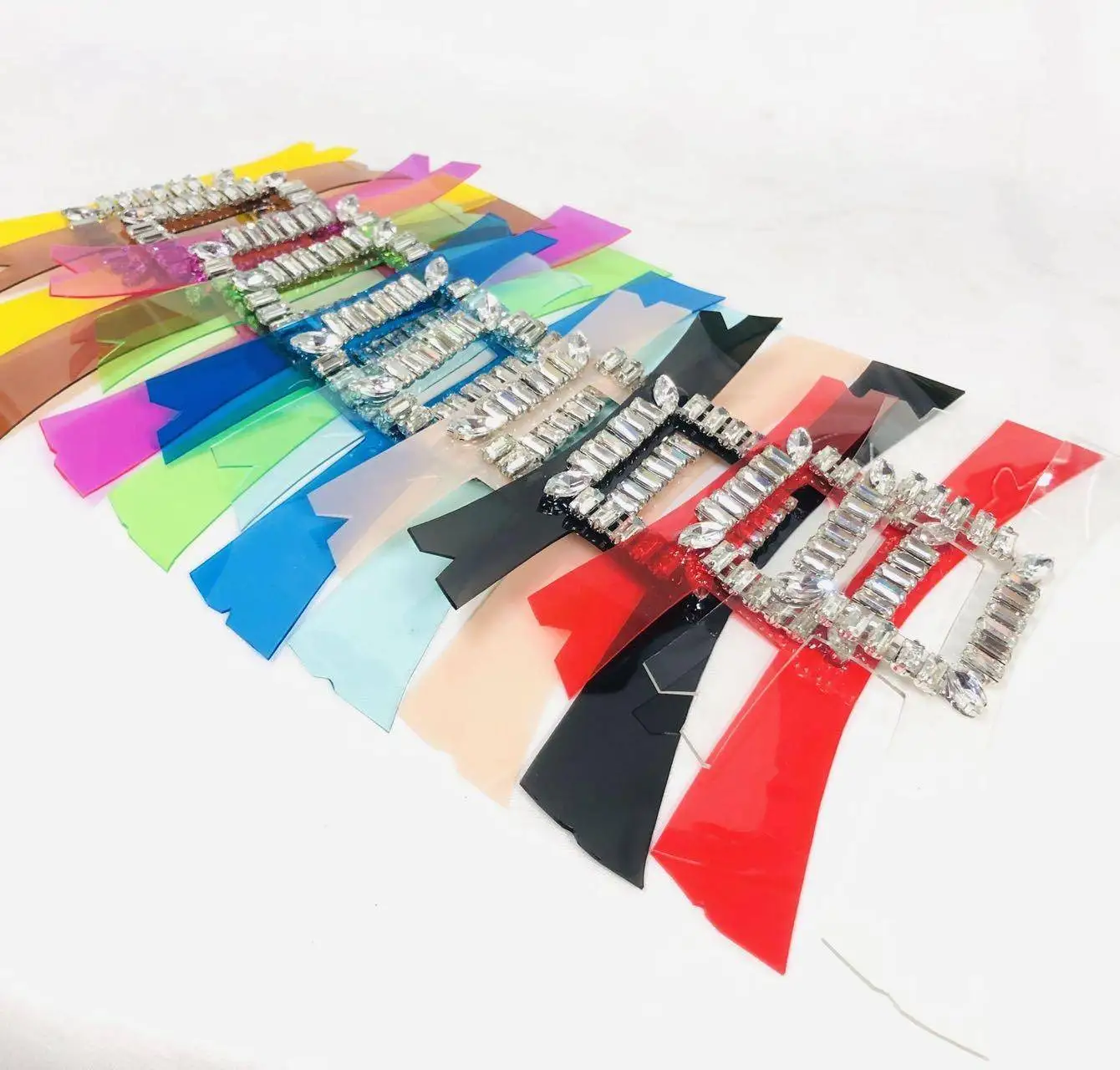 Handmade nailing Glass rhinestone TPU Sandal upper High heel shoe flower Shoe material