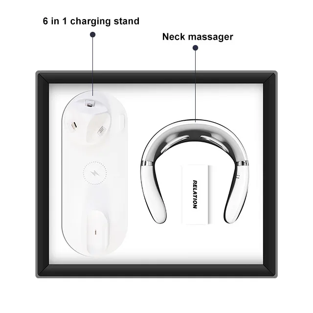 Neck Massager 6 in 1 Wireless Charger Corporate Gift Items Latest Executive Sets for Office