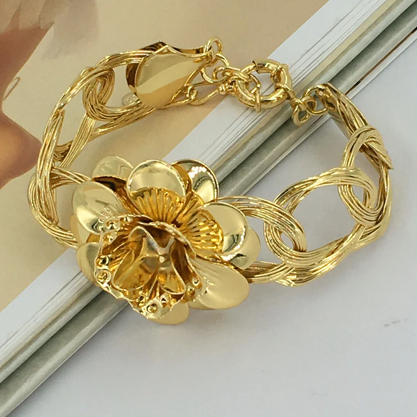 Yuminglai Newest High Quality Jewelry Set Big Dubai 18 k Gold Jewelry Brazilian Gold Jewelry FHK13088
