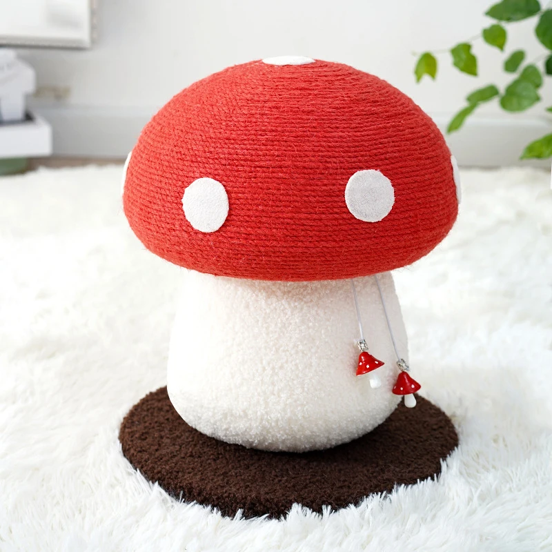Retail Luxury Modern Plush Cute Mushroom Kitty Kitten Cat Pet Play Furniture Tree Tower with Sisal Covered Scratching Posts