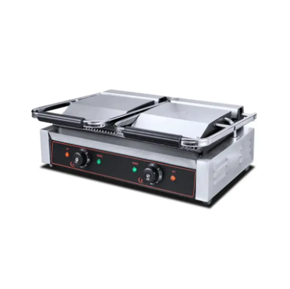 High Quality Double Panini Grill High Production Sandwich Maker Press Grill Machine  for Restaurant Use