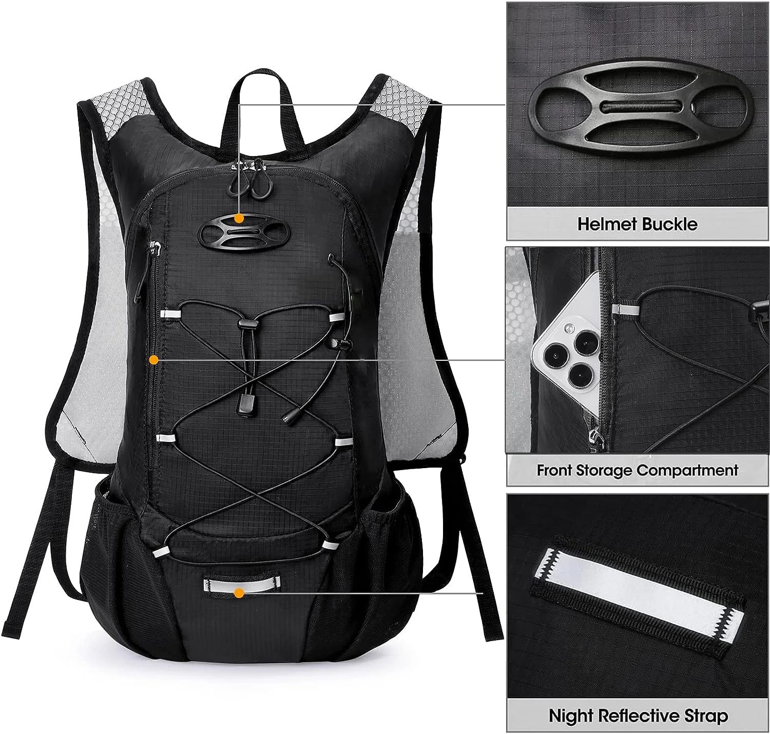 Lightweight Hydration Backpack Running Backpack  Hydro Water Daypack for Cycling Hiking Rave
