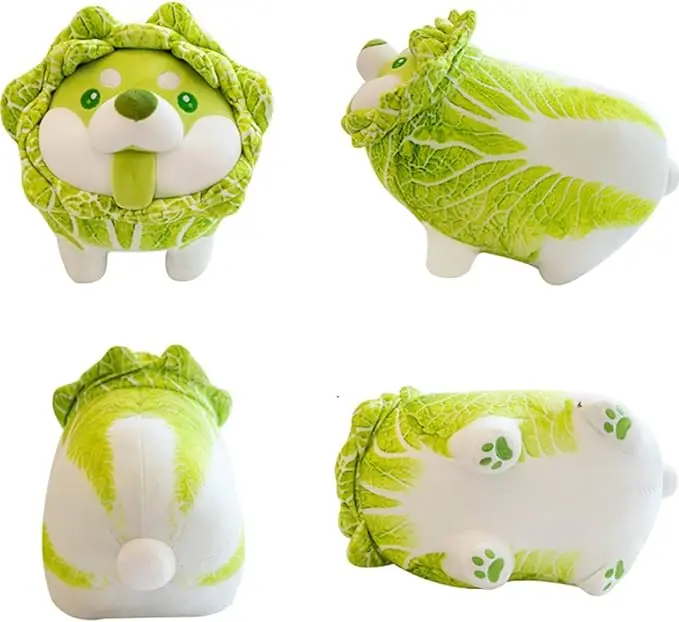 2024 Hot Sale Vegetable Dog Doll Puppy Plush Toy Ragdoll Cabbage Dog Sleeping Pillow Vegetable Dog Plush Toy For Young  kids