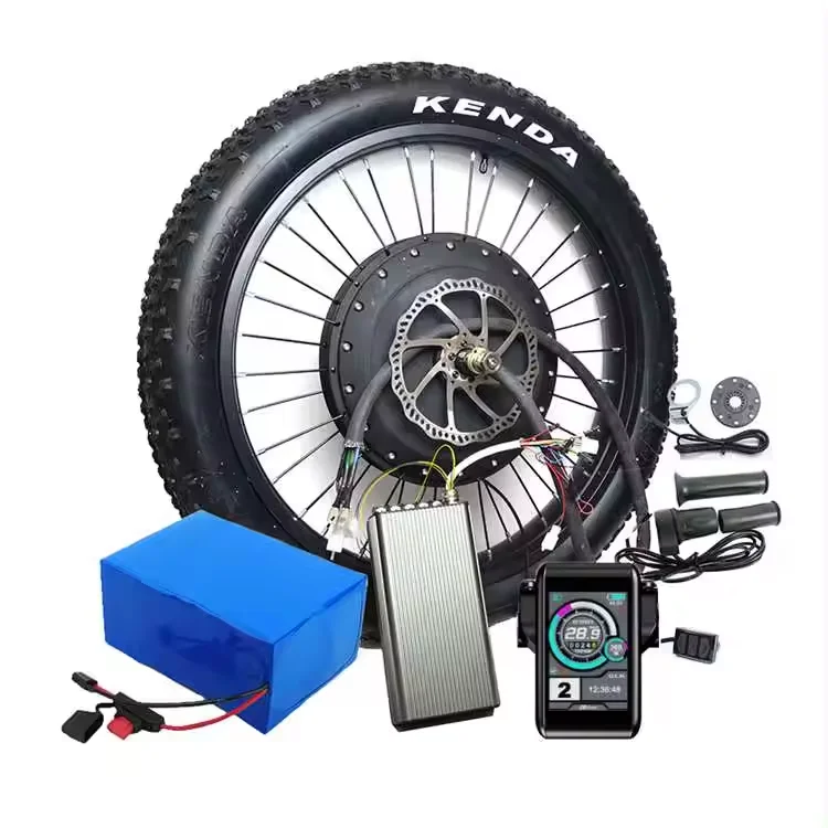 Electric Bike Fat Tire Conversion Kit 72v 3000w Electric Bike Fat Tire Mountain Ebike Snow Motor Rear Wheel 26inch