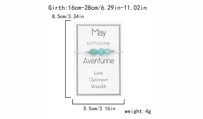 Irregular 12 Months Birthstone Bracelet Creative Handwoven Design with 3 Natural Stones, Adjustable Handmade Bracelet Bracelet