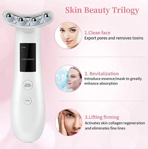 Rechargeable Neck and Face Eye Lifting Massager Anti-aging Heat Vibration Skin Tighten Reduce Double Chin Sagging Anti-Wrinkle