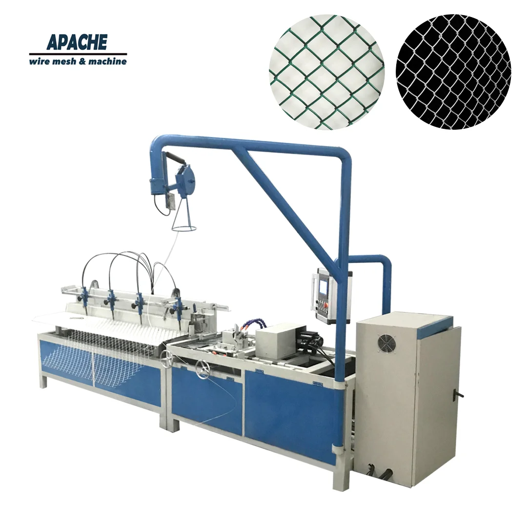 2-4m Chain link fence machine   single /double wire  width 2m 6m wire mesh weaving machine  SS wire