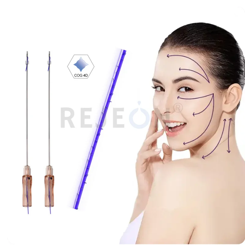 REJEON korean time machine size 60x80 4d cog pdo threads fish bone for facial lift