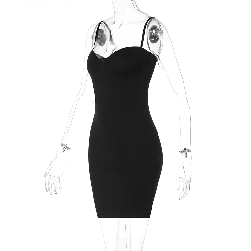 Lagerfe Solid Sleeveless Sexy Elegant Mini Dress 2022 Summer Fall Party Club Evening Lady Apparel Women Cheap Wholesale Clothes