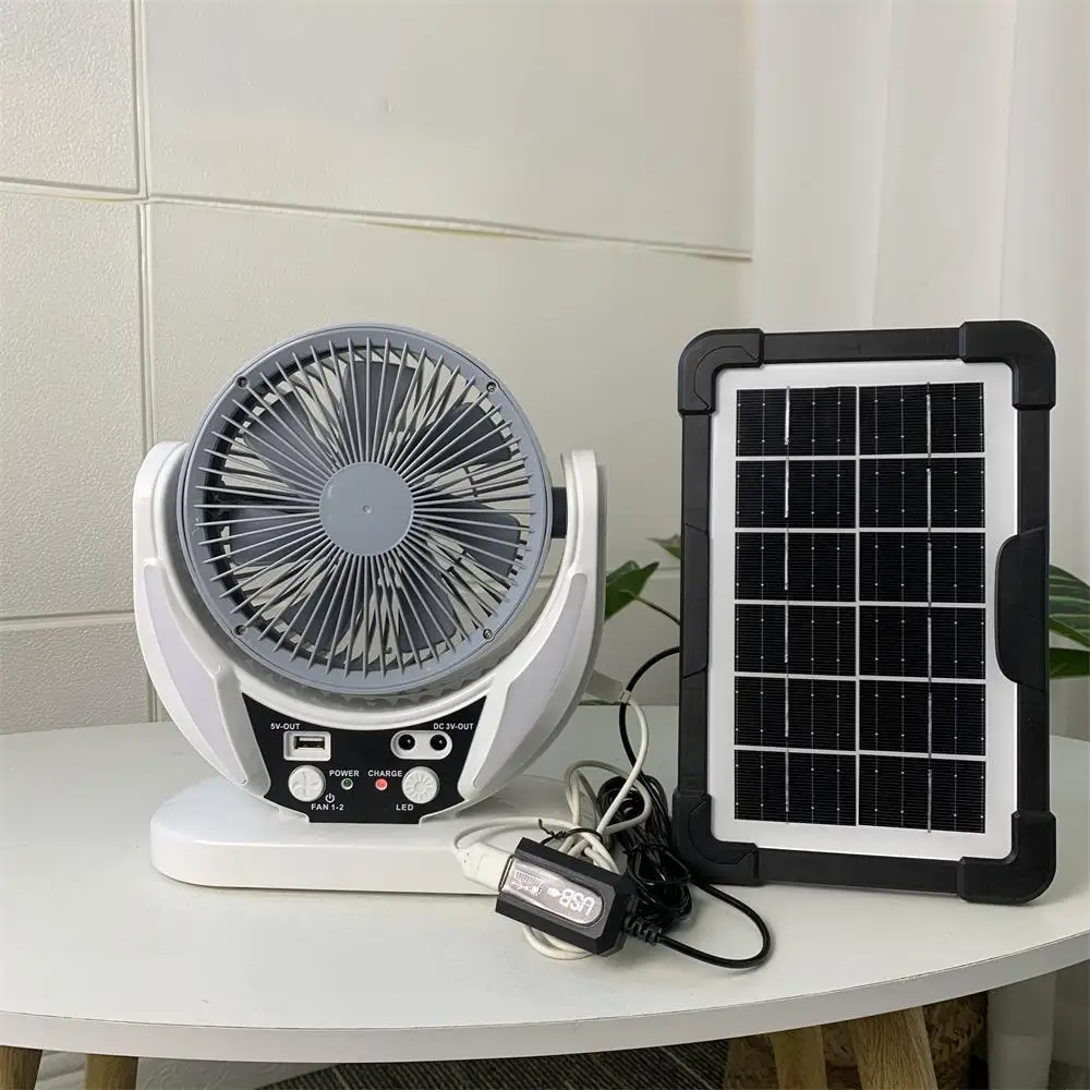 Mini DC5V Solar Fan Night Light Table Top Type Household USB Phone Rechargeable Battery Fan Dropshiping