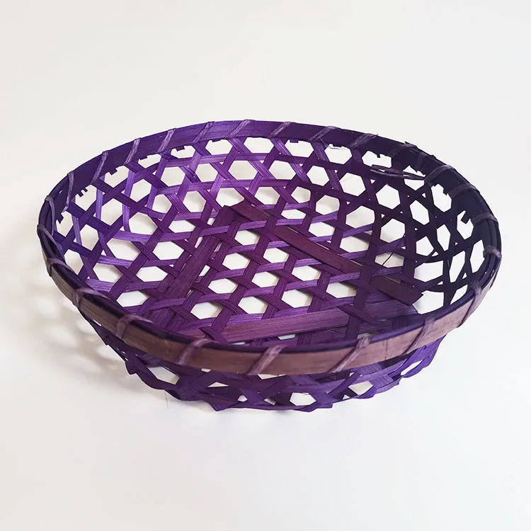 2022 Bulk Ecofriendly Decor Storage Basket Custom Bamboo Kids Easter Eggs Candy Baskets With Handle