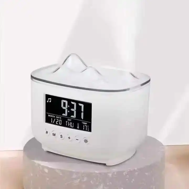 Essential Oil Diffuser with BT Speakers + Digital Clock , Night Light Aroma Mist Humidifier for Large Room, Office, Yoga