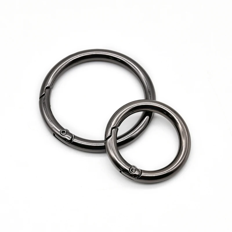 Wholesale Zinc Alloy Spring Gate Gold Carabiner Clip Buckle Multi Color Circle Snap Hook O Rings