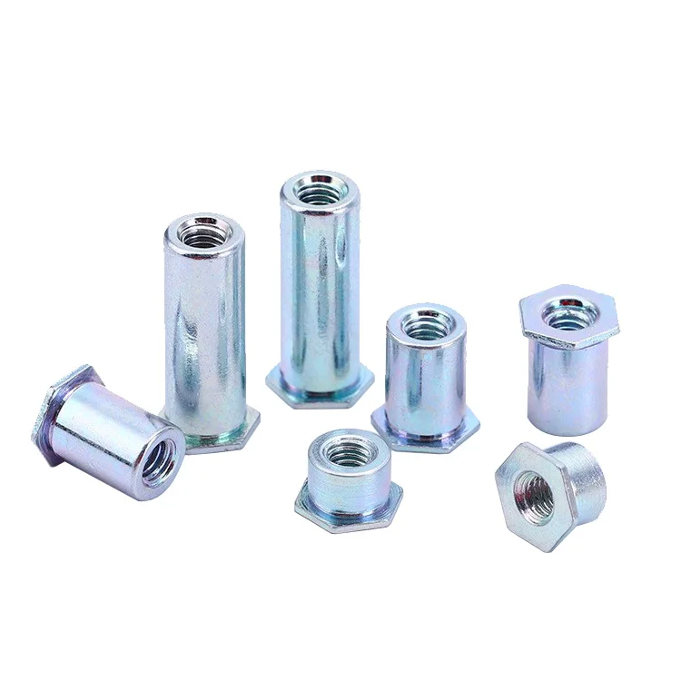 Zinc Plated Hexagon Thru-hole Threaded Self Clinching Standoff Fasteners M2 M3 M4 M5 M6 Carbon Steel for Sheet Metal Customised