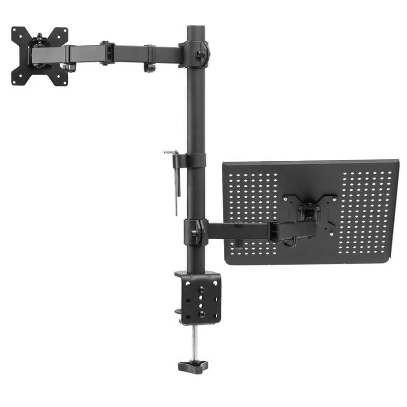 LCD Monitor Arm With Laptop Notebook Adaptor Adjustable Dual Monitor Mount Stand