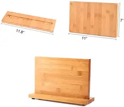 Eco-Friendly Bamboo Wood Enhanced Magnetic Knife Block Holder