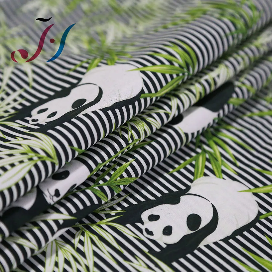 HOT Sell Digital printing panda design on 100% cotton plain poplin fabric for kids