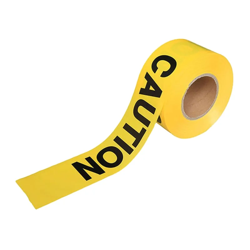 china customize printed PE warning tape no adhesive for the road safety use produced by zhongji.china