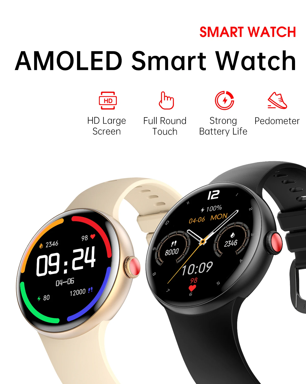 Aluminum alloy case with TPU band  1.2 AMOLED 390*390 Waterproof  3ATM Big battery 210mAh Kids smart watch