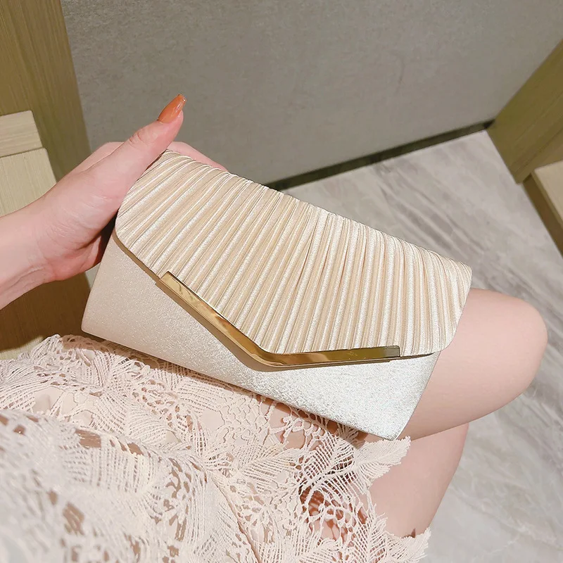 Evening Pleated Envelope Clutch Purses And Handbags Envelope Pu Leather Chain Women Large Envelope Bags Clutch Bag