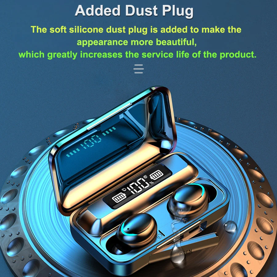 TWS Bluetooth 5.1 Earphones 1200mAh Charging Box Wireless Headphone 9D Stereo Sports Waterproof Earbuds Headsets With