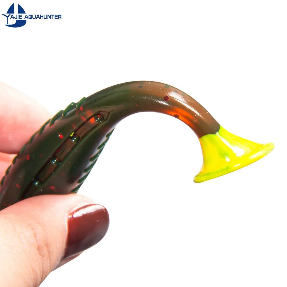 OEM 8cm 10cm TPR Fishing Soft Lure T Tail Soft Fishing Lures Bait Set Glow Soft Bait Lure