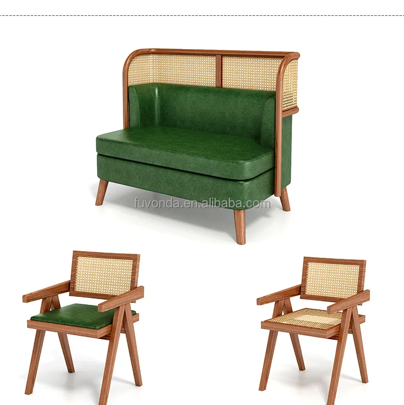 South East Asia Style Rattan Dining Chairs and table booth sofa chairs furnitures for restaurant